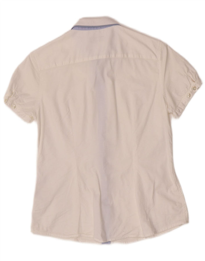 Fred Perry Damen Kurzarm-Hemd mit regulärer Passform, UK 12, mittelweiße Baumwolle