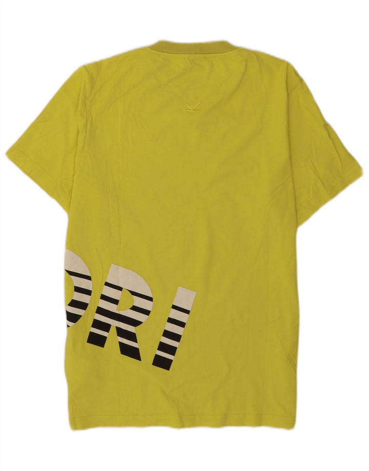 Kenzo Herren Grafik-T-Shirt-Oberteil aus mittelgelber Baumwolle