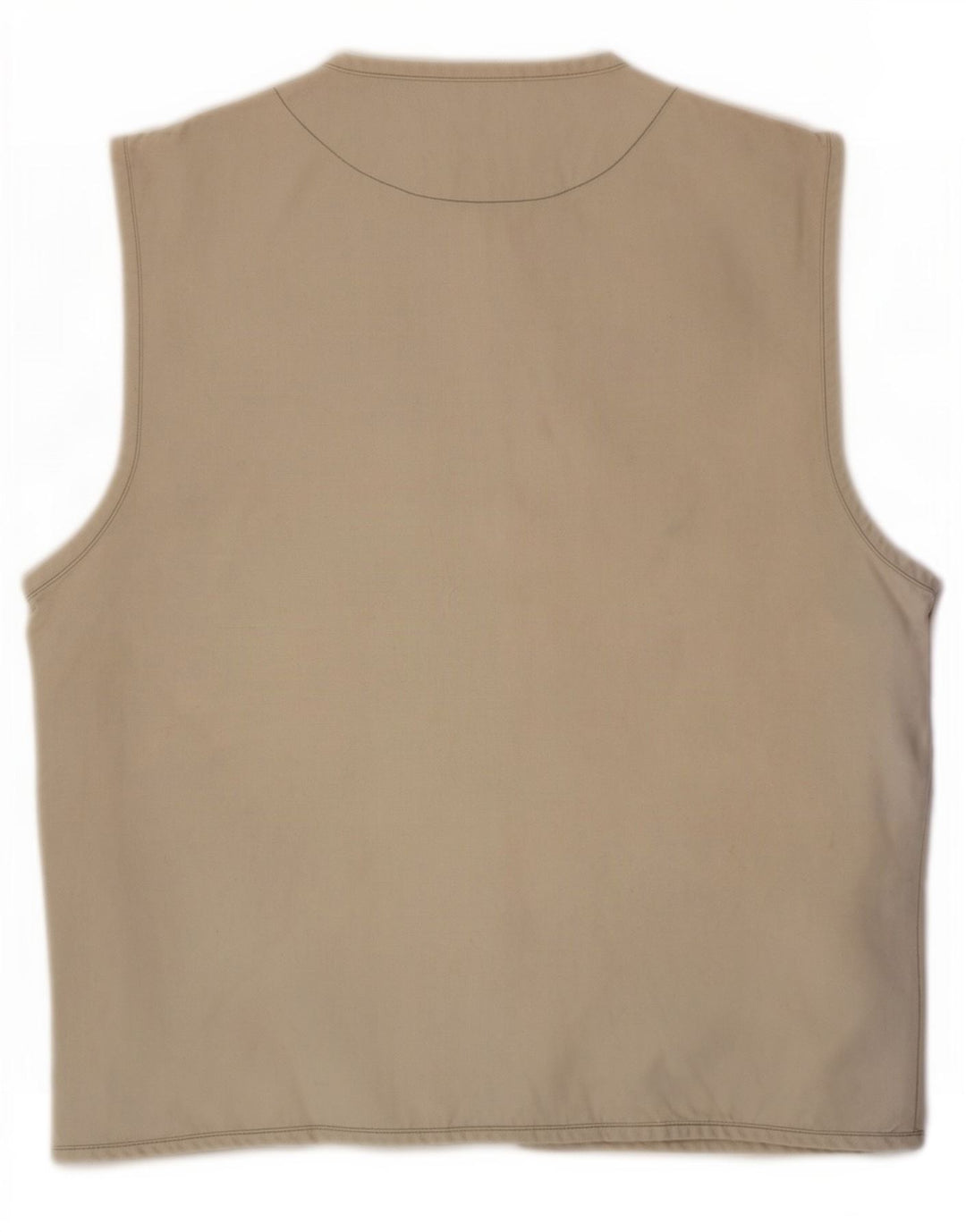Vintage Damen Utility Gilet UK 14 Mittelbeige Baumwolle