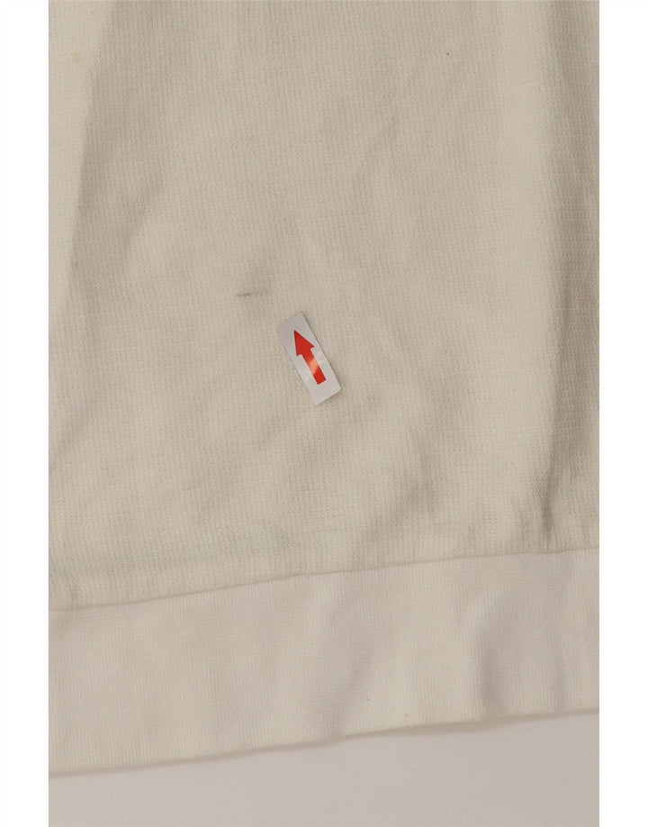 Zara Herren-Poloshirt, klein, weiße Colourblock-Baumwolle