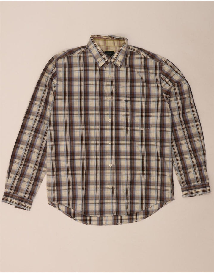 Dockers Herrenhemd, Größe 42/44, groß, braun kariert, Baumwolle