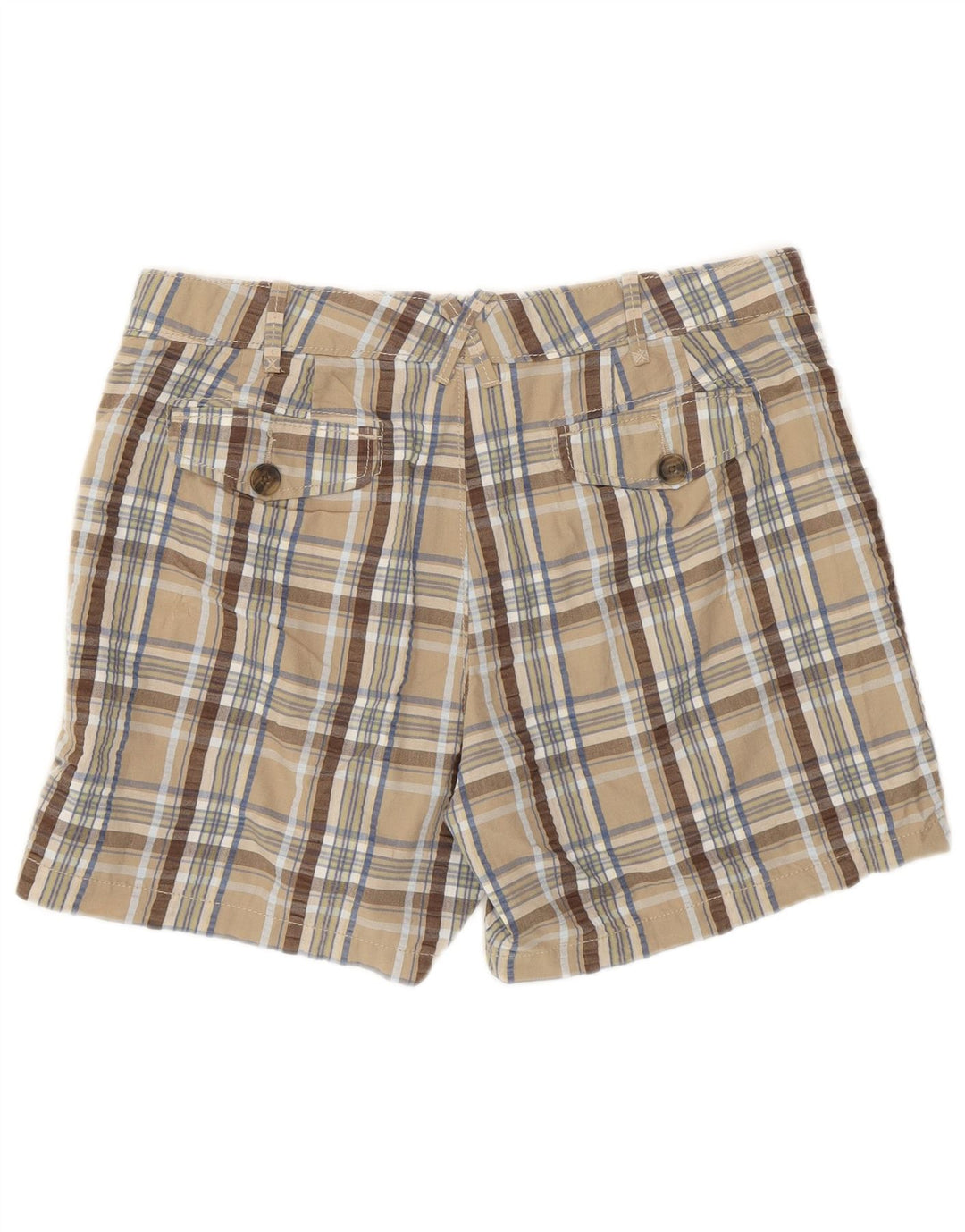 Lee Damen Chinoshorts US 12 Large W34 Beige karierte Baumwolle