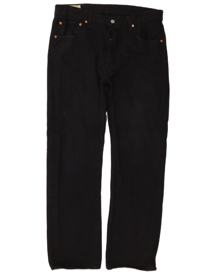 Levi's Herren 501 Straight Jeans W34 L30 Schwarze Baumwolle