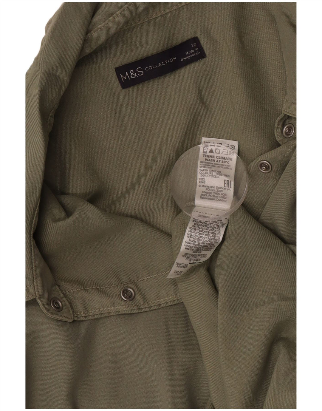 Marks & Spencer Damenhemd UK 22 3XL Khaki Lyocell