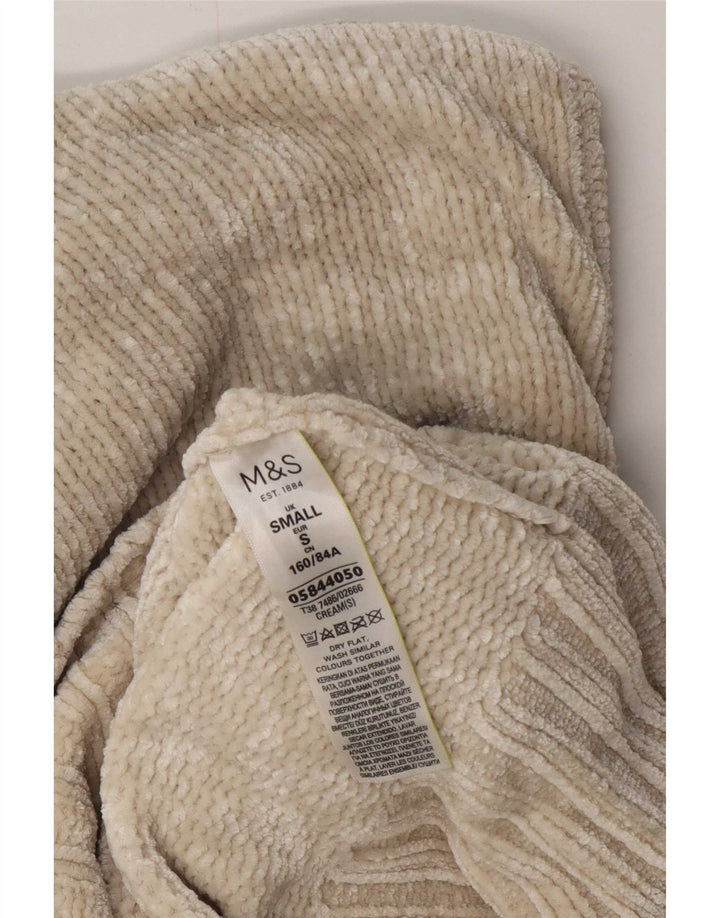 Marks & Spencer Damen-Pullover, übergroß, Rundhalsausschnitt, Gr. 10, Größe S, Beige