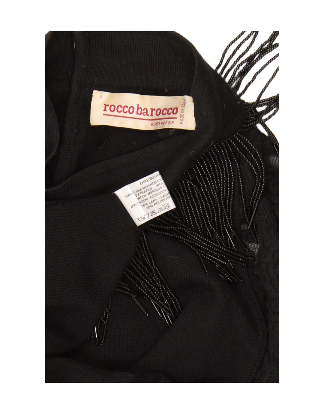 Roccobarocco Damen Top Langarm UK 14 Mittelschwarze Merinowolle