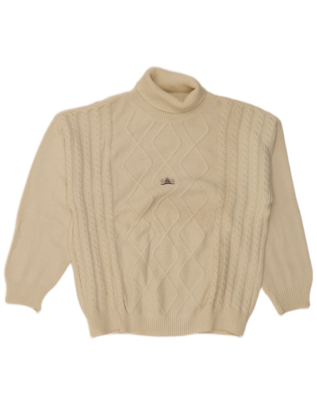 Vintage Herren Rollkragenpullover Pullover Groß Off White