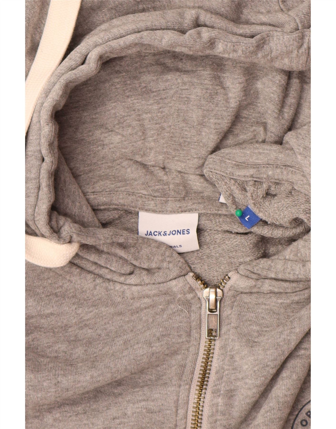 Jack & Jones Herren-Kapuzenpullover mit Reißverschluss, groß, graue Baumwolle
