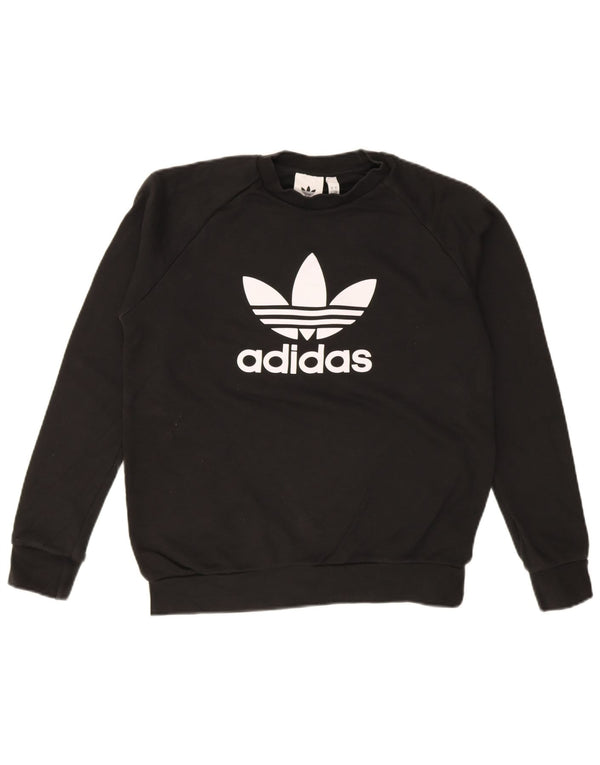 Adidas Mens Graphic Sweatshirt Jumper Small Black Cotton