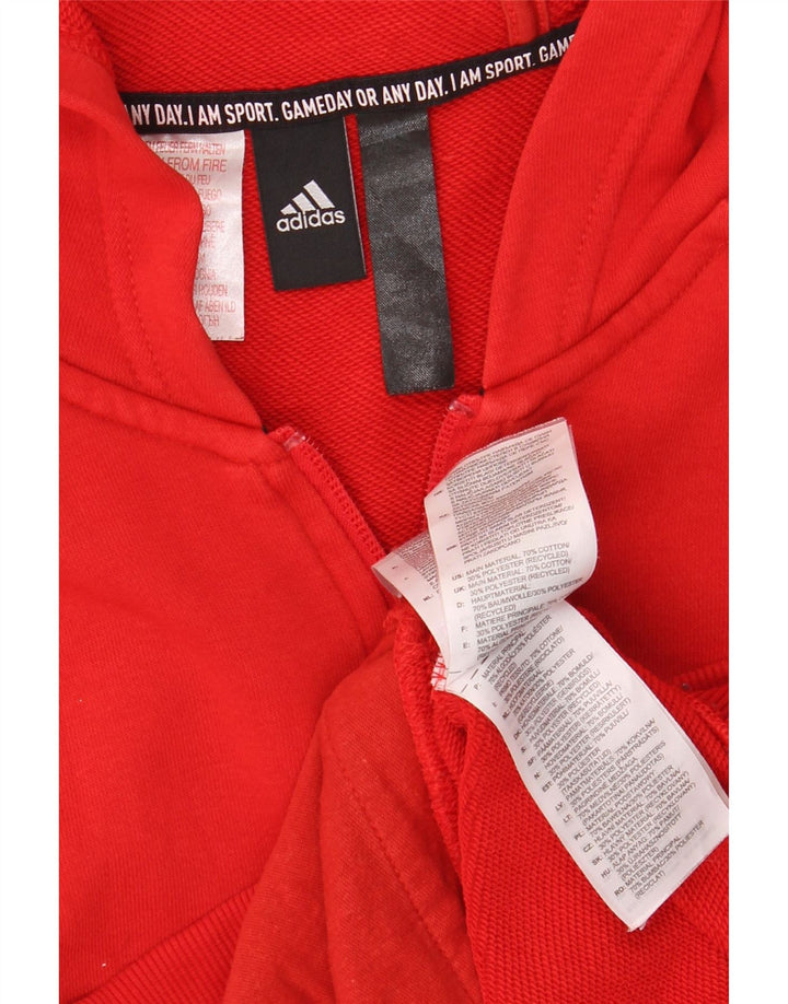 Adidas Herren Graphic Zip Hoodie Pullover Mittelrote Baumwolle