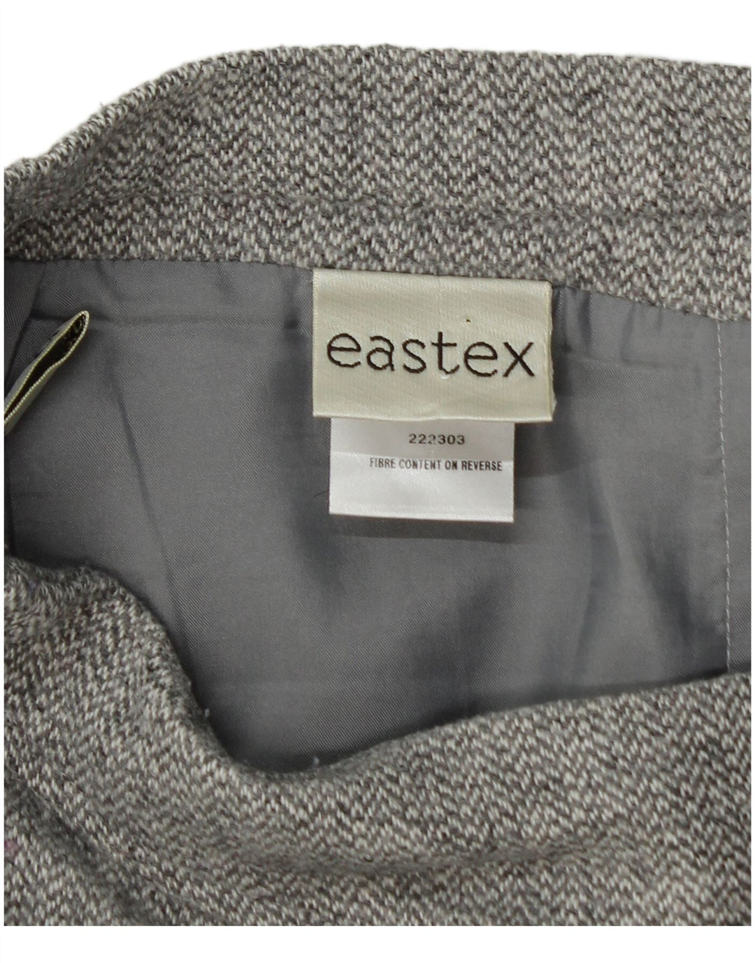 EASTEX Damen Trompetenrock UK 20 2XL W40 Graues Fischgrätenmuster aus Polyester