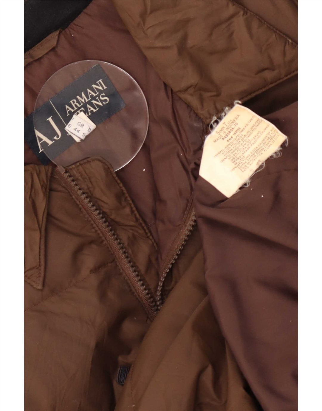Armani Herren Wattierte Jacke UK 44 2XL Braunes Polyamid