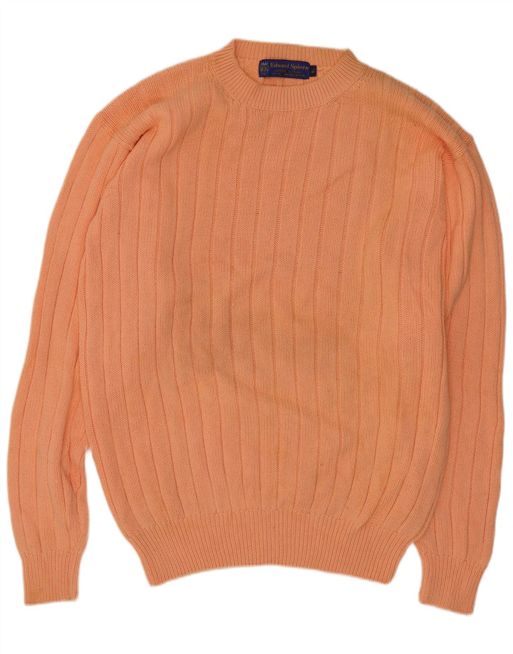 Edward Spiers Herren-Pullover mit Rundhalsausschnitt, Größe L, Orange, Baumwolle