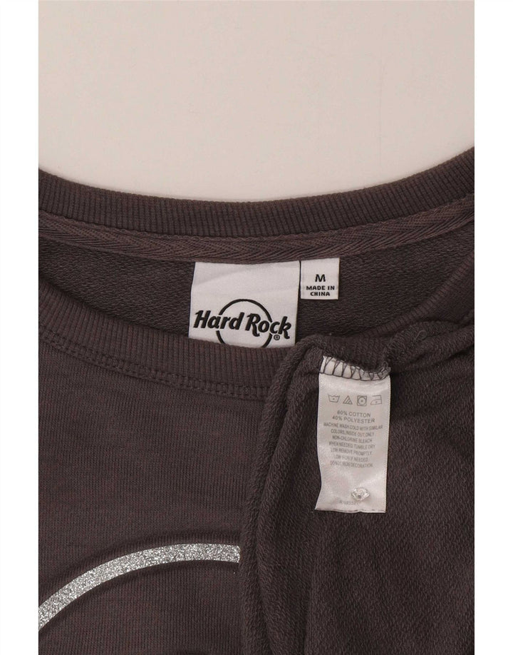Hard Rock Cafe Damen-Sweatshirt in Übergröße mit Grafik, UK 14, Mittelgrau