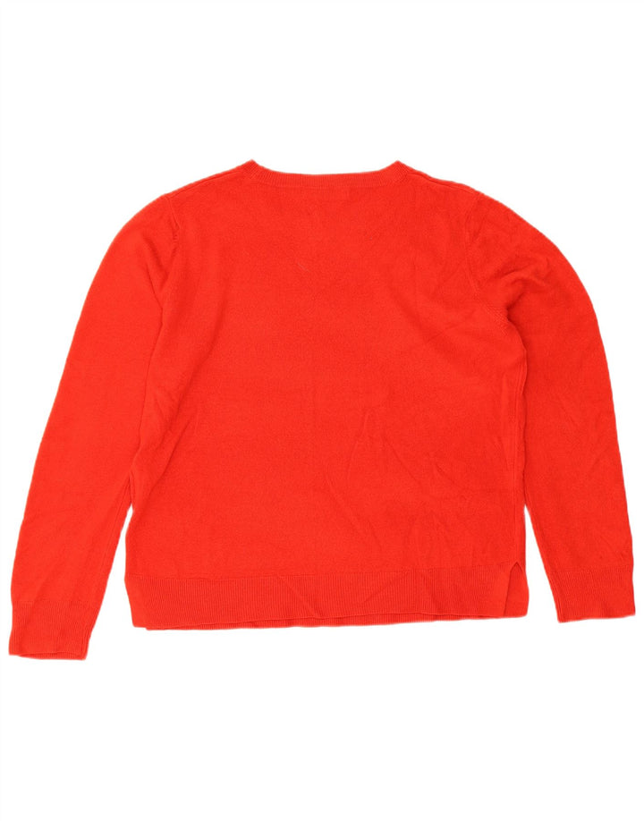 Marks & Spencer Damen-Pullover, übergroß, U-Boot-Ausschnitt, Gr. 40, Größe L, Rot