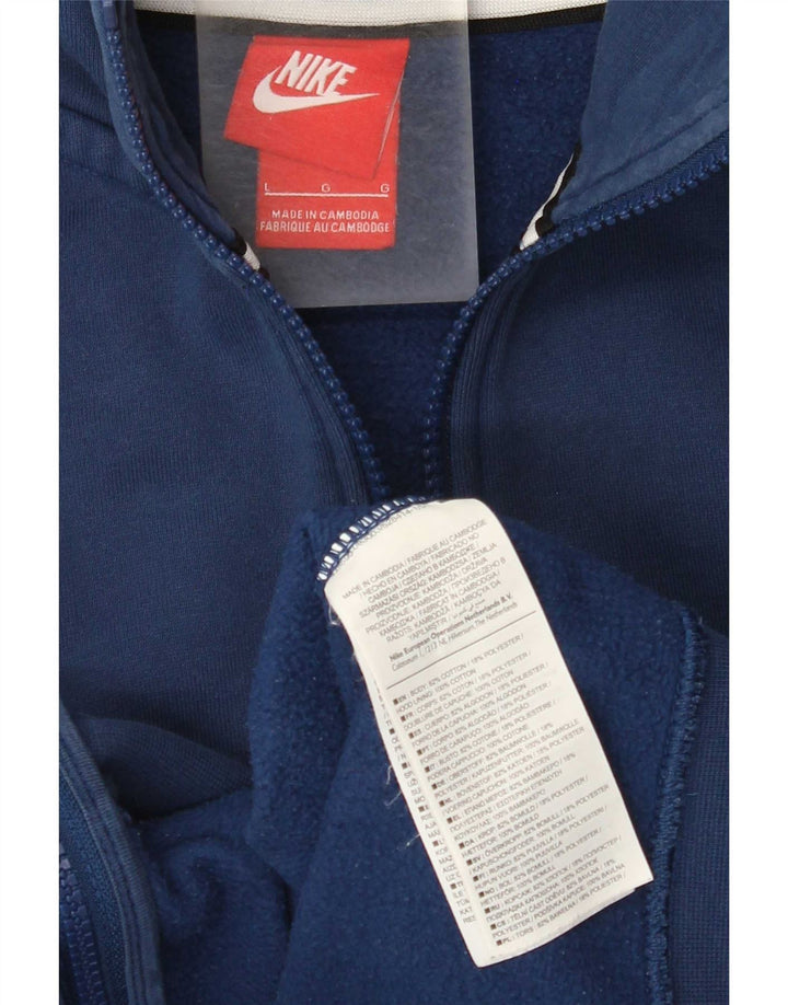 Nike Herren-Kapuzenpullover mit Reißverschluss, groß, marineblaue Baumwolle