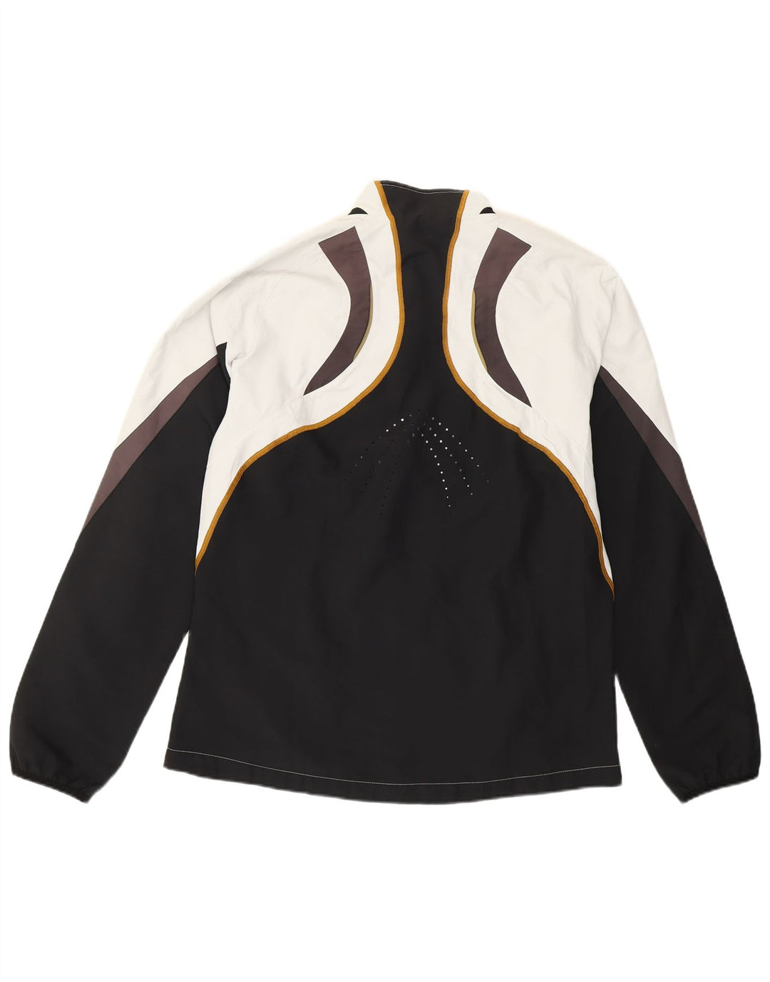 ASICS Herren-Trainingsanzug-Top-Jacke, großes weißes Farbblock-Polyester