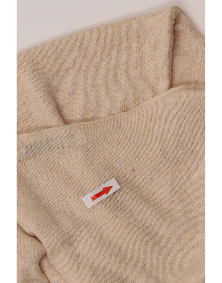 Zara Damen Top Langarm UK 10 Small Beige Viskose