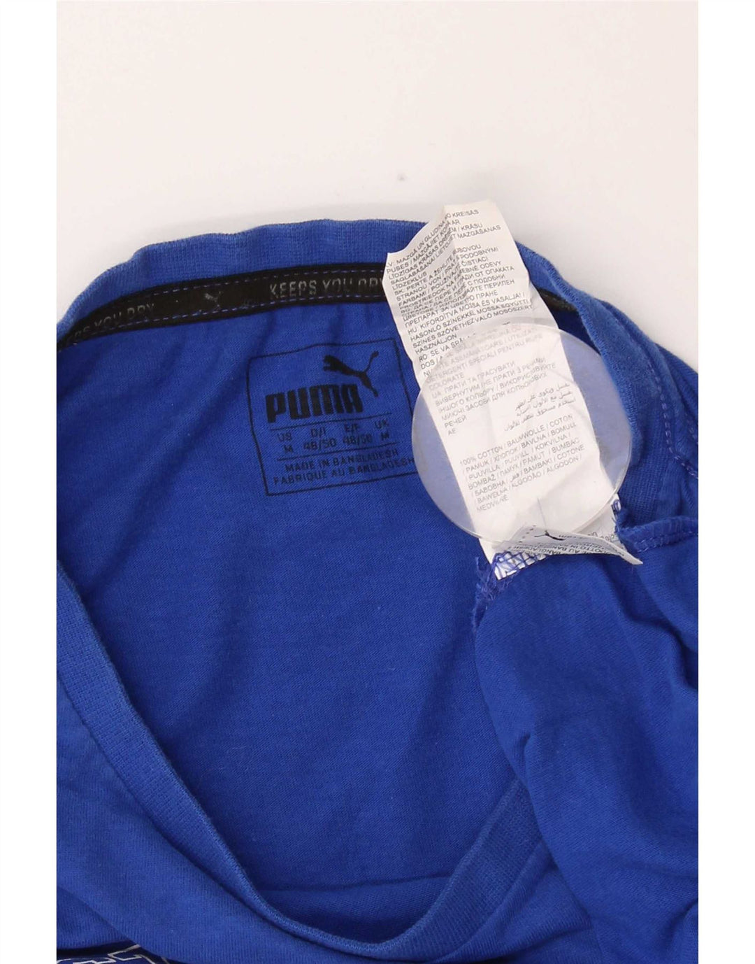 Puma Herren Grafik-T-Shirt-Oberteil aus mittelblauer Baumwolle