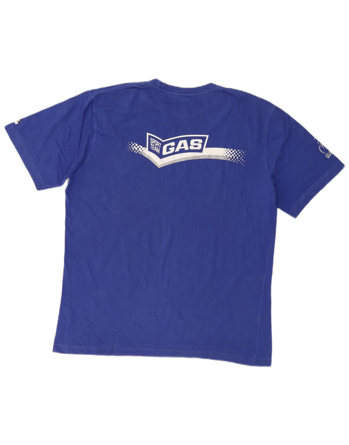 GAS Herren-T-Shirt mit Grafik, groß, aus blauer Baumwolle