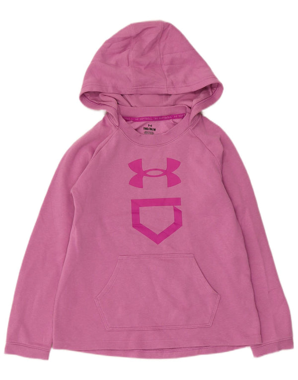 Under Armour Mädchen-Kapuzenpullover mit Grafik, 9–10 Jahre, mittelrosa, Baumwolle