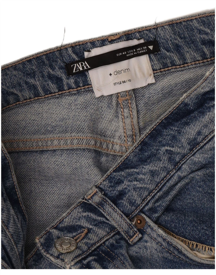 Zara Damen High Rise Straight Jeans EU 40 Medium W30 L27 Blau