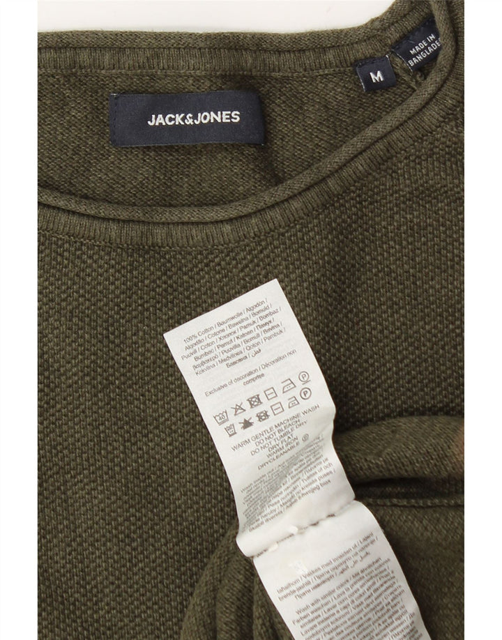 Jack & Jones Herren-Pullover mit Rundhalsausschnitt, mittelgrüne Baumwolle