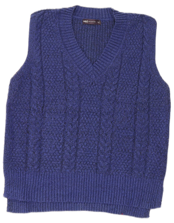 Marks & Spencer Damen-Tanktop mit entspannter Passform, Größe UK 14, Mittelblau gefleckt