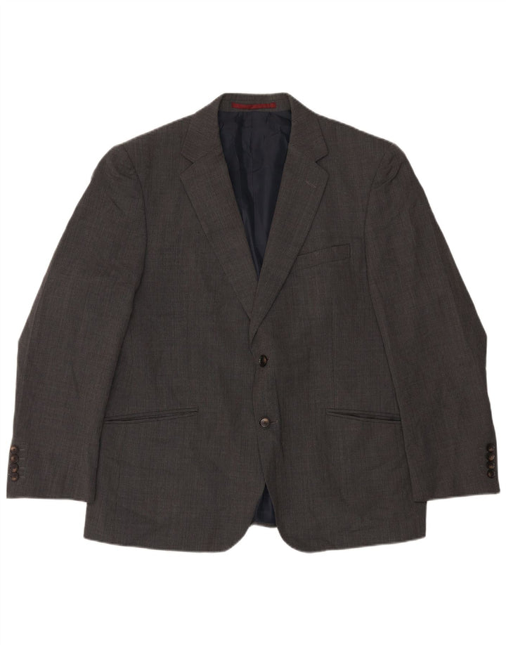 Marks & Spencer Herren-Blazer, kurz, mit 2 Knöpfen, UK 44, XL, graue Wolle