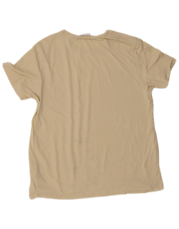 Champion Damen Grafik-T-Shirt-Oberteil UK 20 2XL Beige Baumwolle