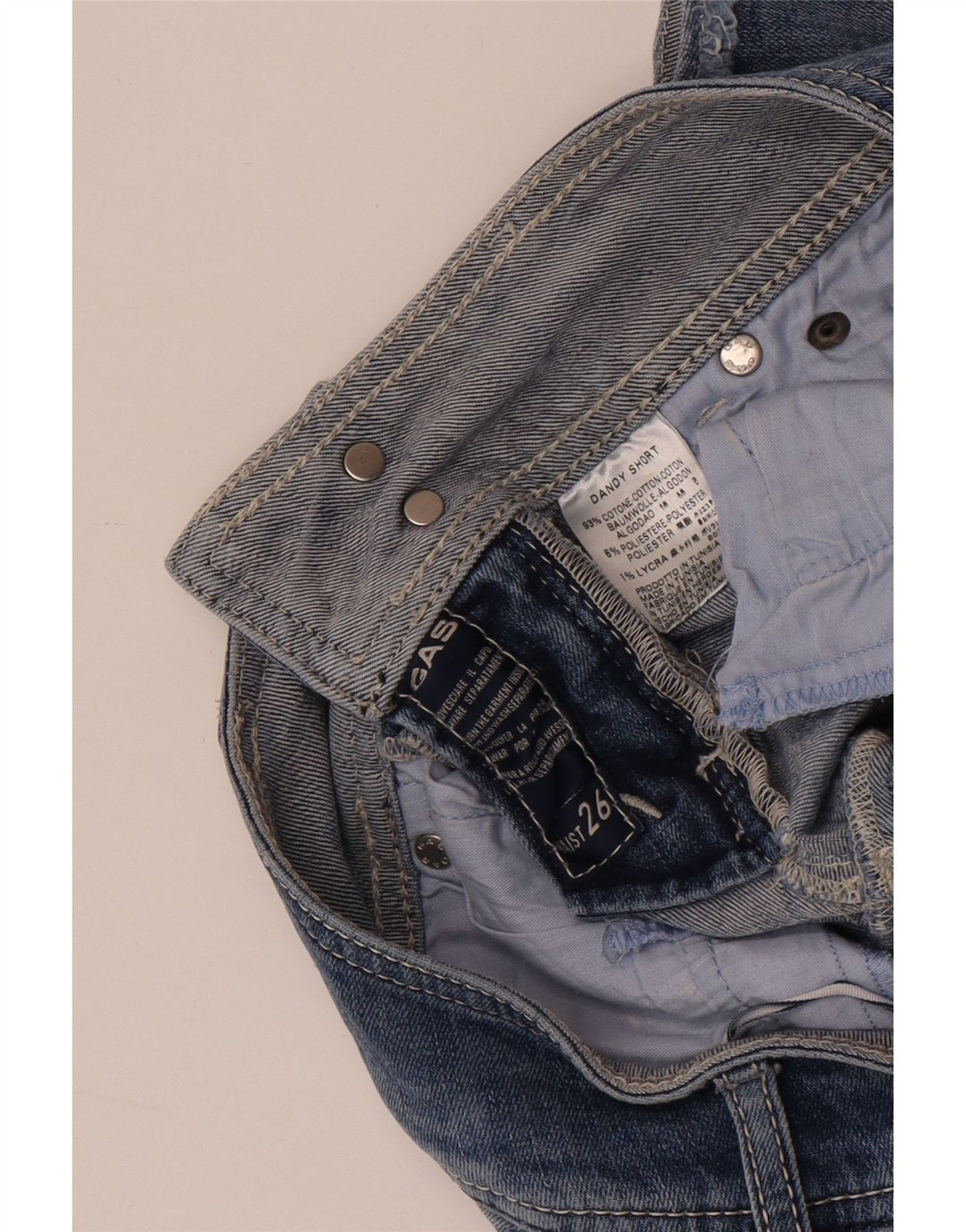 GUESS Damen Jeansshorts W26 Small Blaue Baumwolle