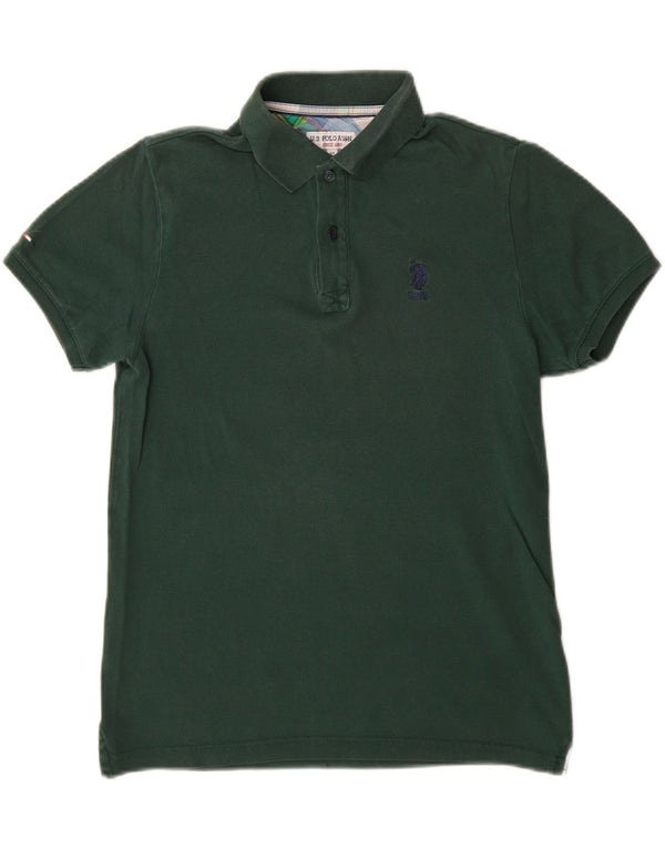 U.S. Polo Assn. Slim-Poloshirt für Jungen, 15–16 Jahre, mittelgrüne Baumwolle