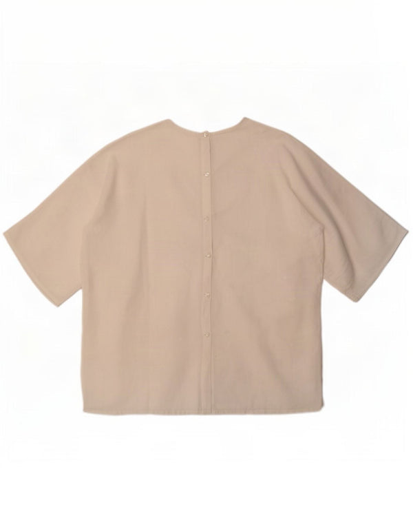 Vintage Damen Bluse Top UK 18 XL Weiß geblümt