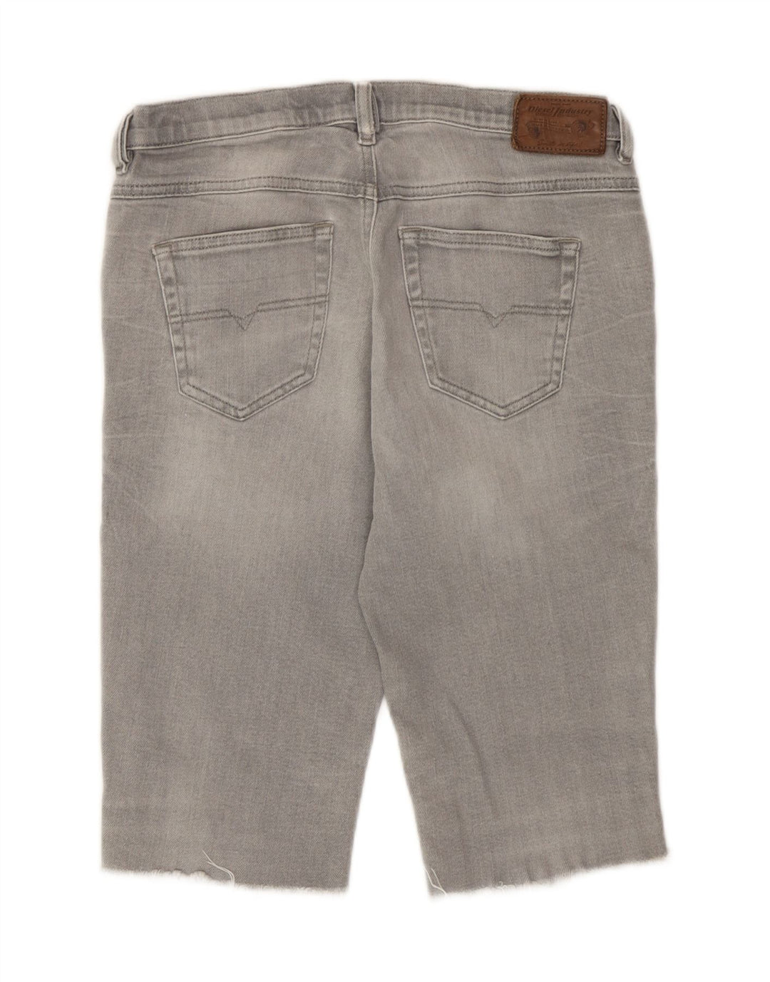 Diesel Damen Belthy Distressed Denim Shorts W27 Small Graue Baumwolle