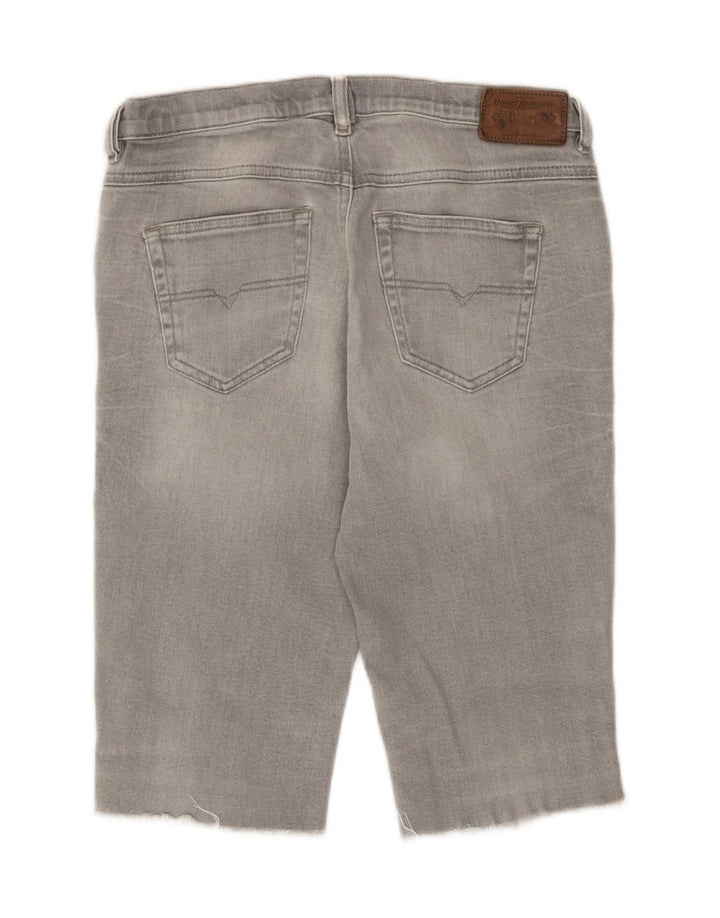 Diesel Damen Belthy Distressed Denim Shorts W27 Small Graue Baumwolle
