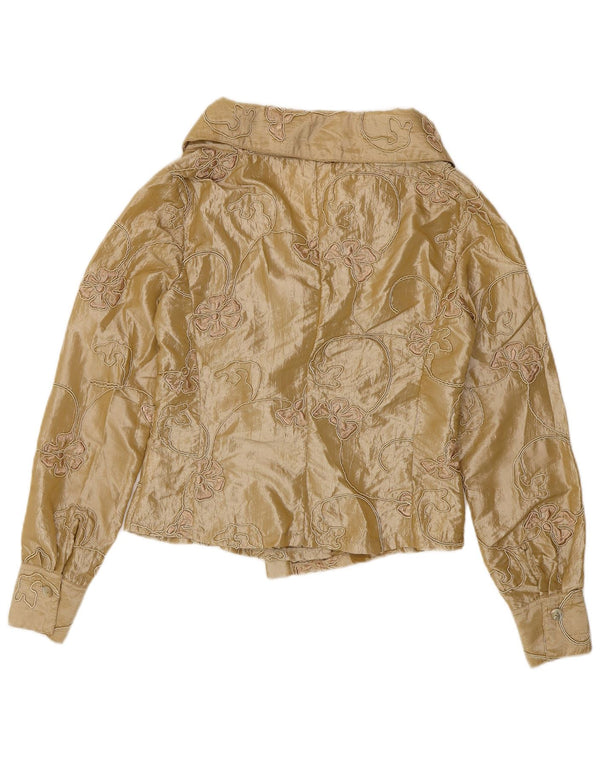 Naracamicie Damen Crop-Hemdbluse UK 12 Medium Beige Floral Polyester