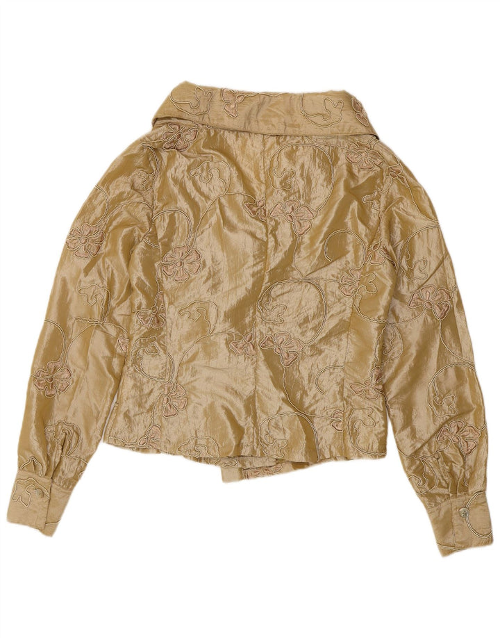 Naracamicie Damen Crop-Hemdbluse UK 12 Medium Beige Floral Polyester