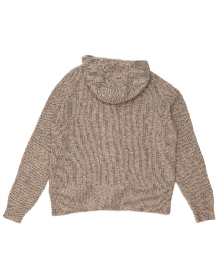 Marks & SPENCER Damen-Cardigan mit Kapuze, UK 14, Mittelgrau, Polyester