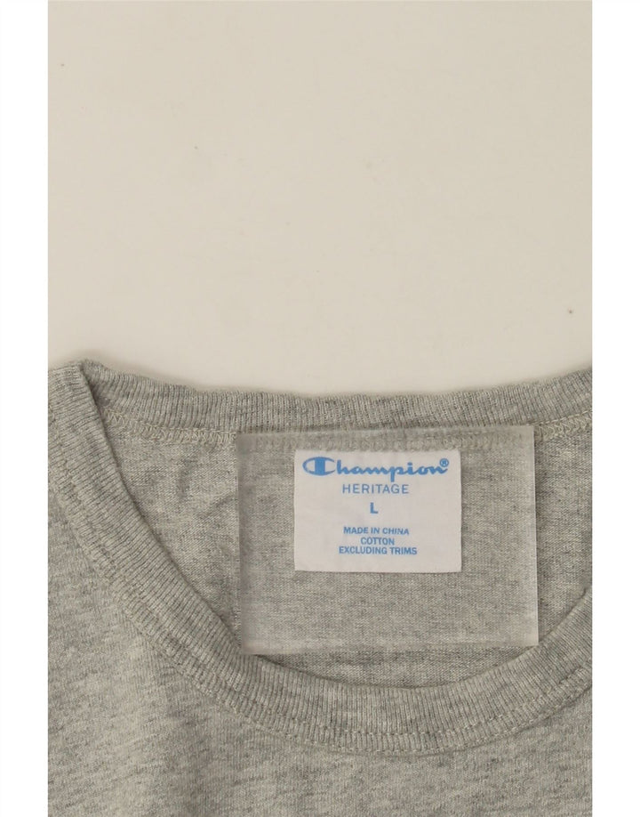 CHAMPION Heritage T-Shirt-Oberteil für Herren, groß, grau gesprenkelte Baumwolle