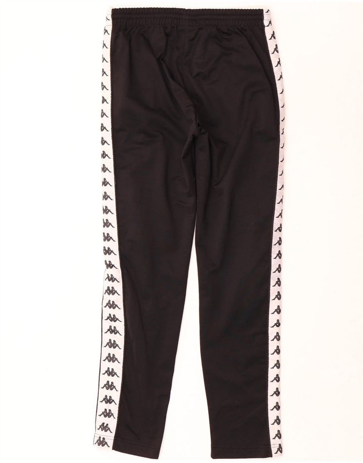 Kappa Herren-Trainingshose mit Grafik, Größe S, Schwarz, Farbblock-Polyester