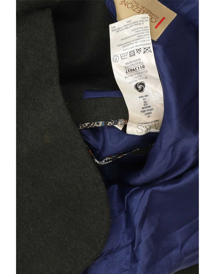 Marks & Spencer Herren-Blazer mit 2 Knöpfen, UK 42, große Khaki-Wolle