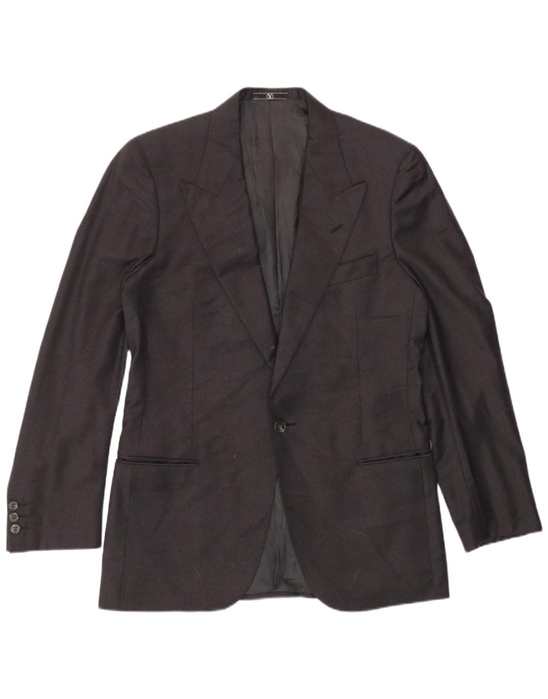 Valentino Herren-Blazerjacke mit 1 Knopf IT 48 Mittelgraue Schurwolle