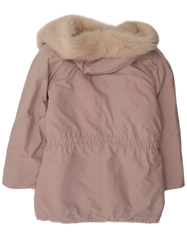 Vintage Damen Kapuzen-Windbreaker-Mantel UK 26 3XL Rosa Polyester