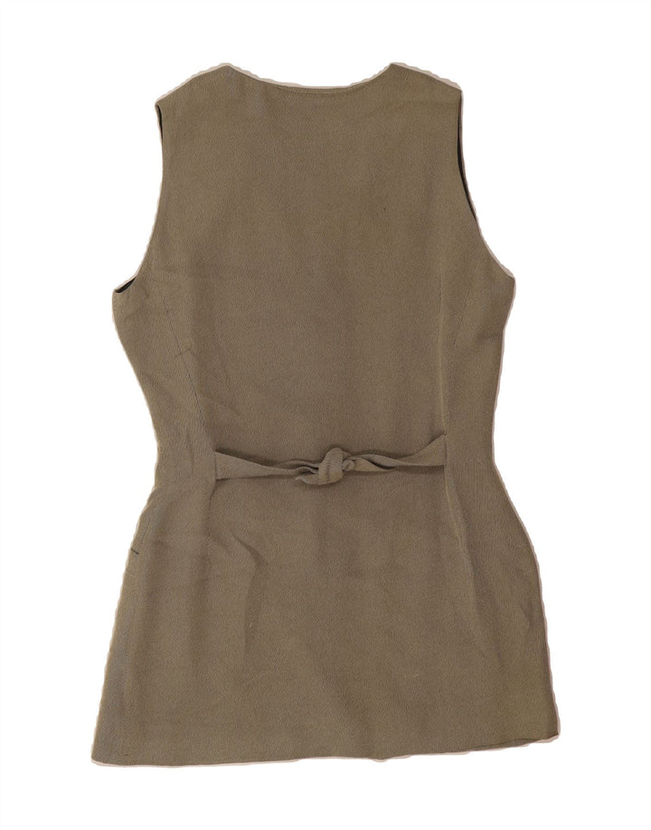 LAURA BIAGIOTTI Womens Risposte Waistcoat IT 40 Small Grey Acetate Vintage Laura Biagiotti and Second-Hand Laura Biagiotti from Messina Hembry 