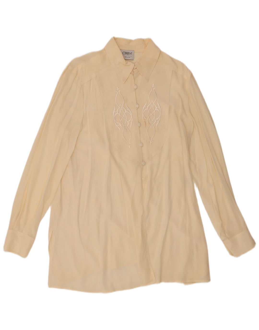 Vintage Damen Hemdbluse EU 44 XL Beige Seide