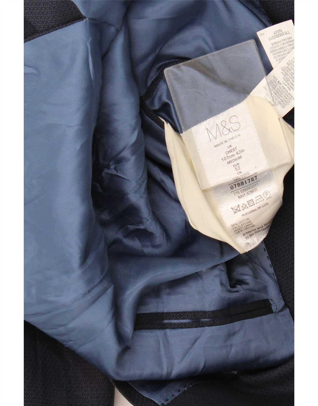 Marks & Spencer Herren-Blazer, zweireihig, Gr. 42, Größe L, Marineblau