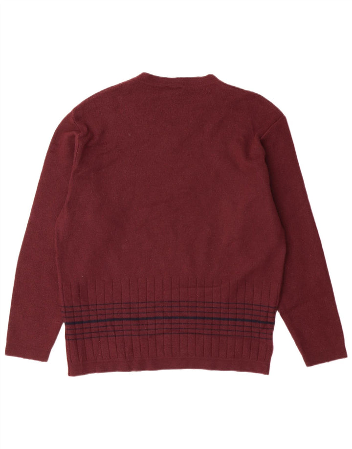 Trussardi Jeans Damen-Pullover mit V-Ausschnitt, Gr. 40, Größe L, Kastanienbraun, gestreift