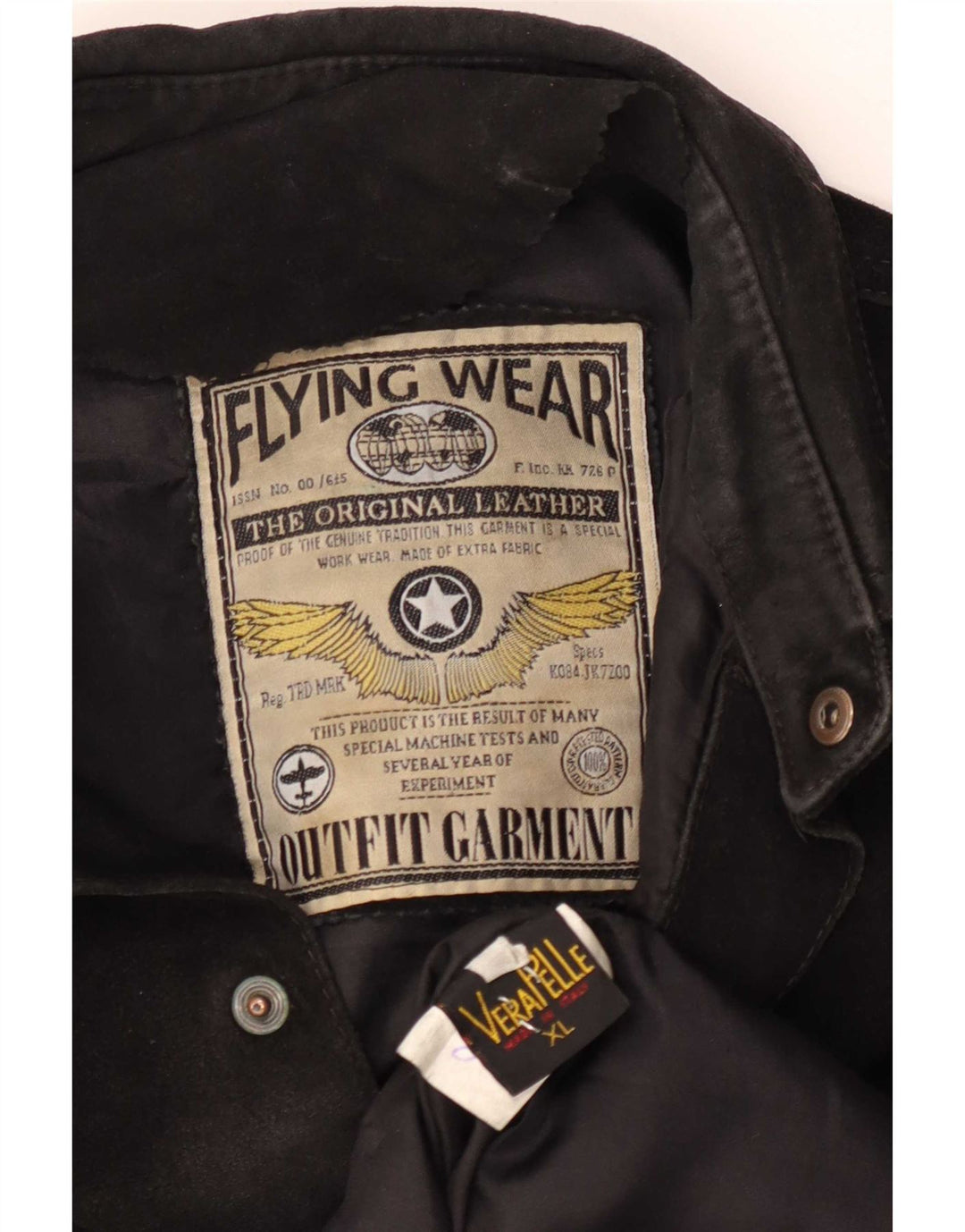 Flying Wear Herren-Wildlederhemd XL aus schwarzem Leder