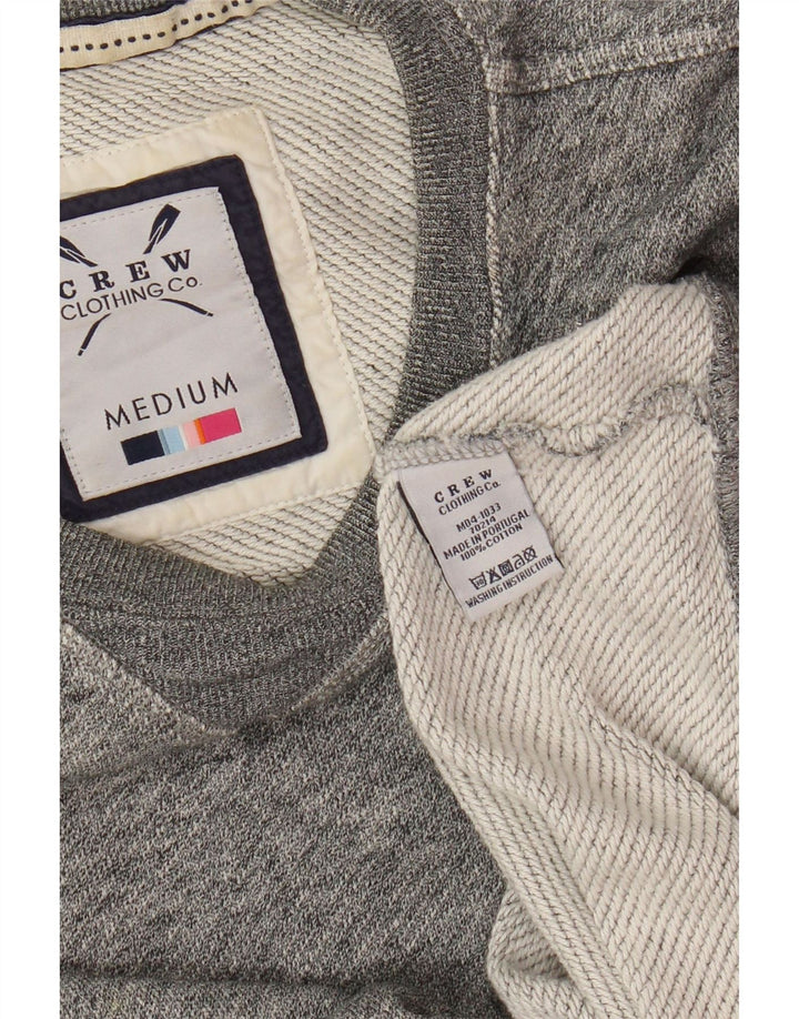 Crew Clothing Herren-Sweatshirt-Pullover aus mittelgrau gefleckter Baumwolle