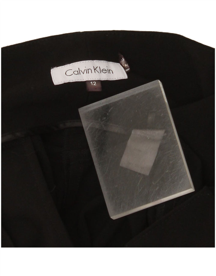 CALVIN KLEIN Gerade geschnittene Damenhose US 12 Large W36 L26 Schwarz